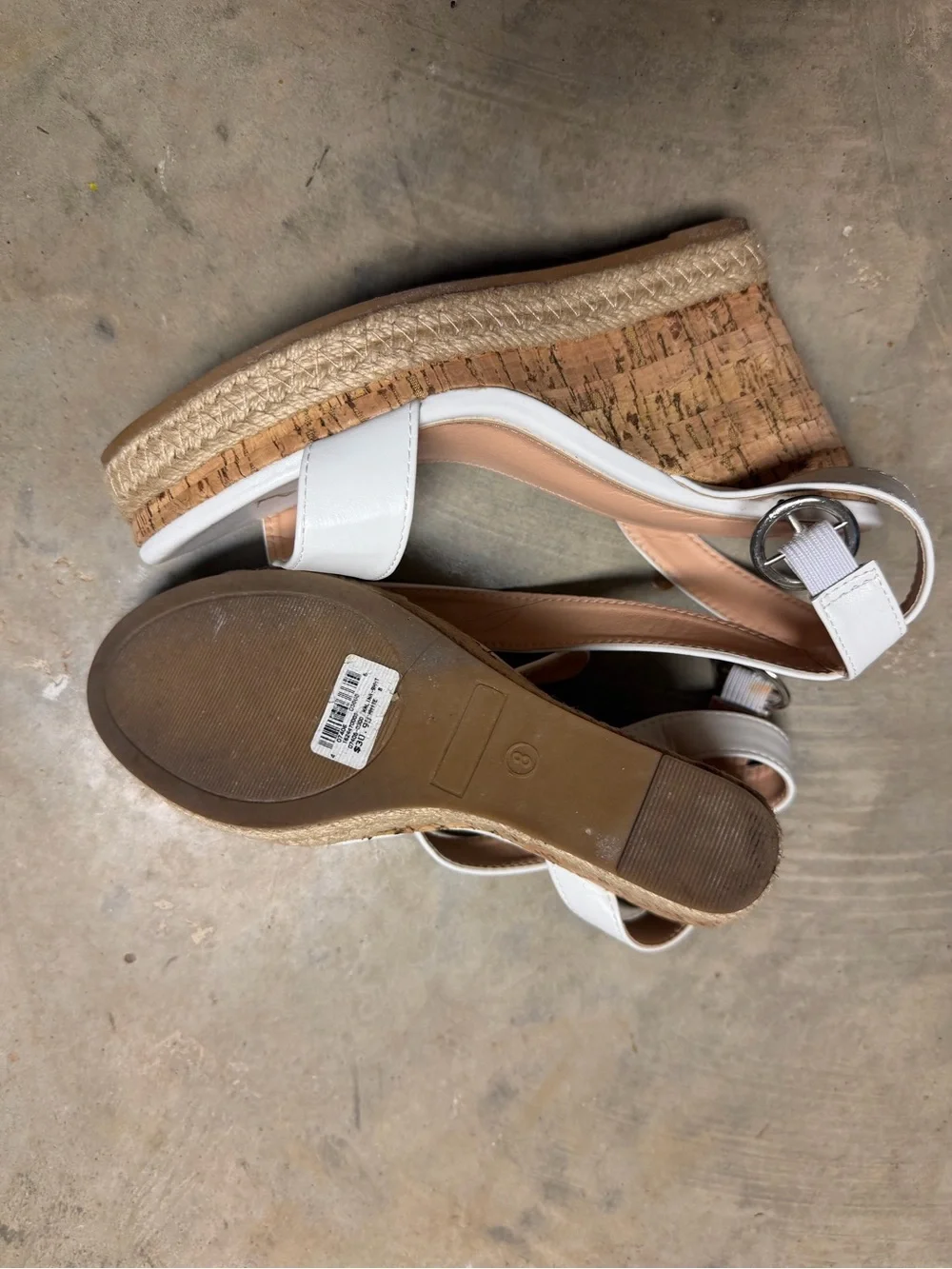 Windsor White Cork Espadrille Wedge Sandals